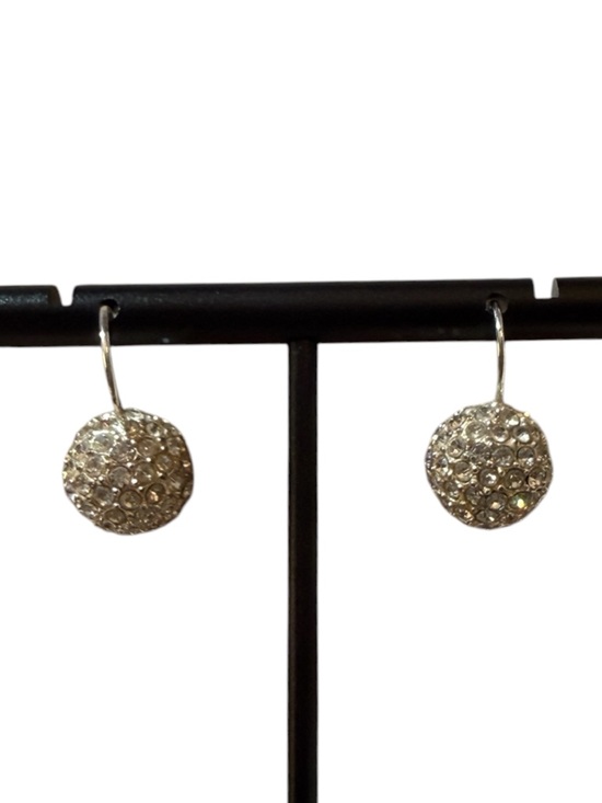 Jewelry - Crystal Pavé Disc Drop Earrings - Silver Tone